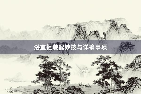 浴室柜装配妙技与详确事项